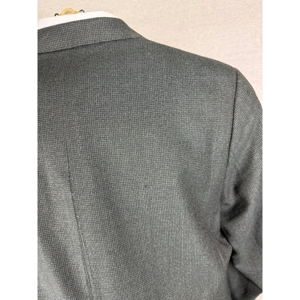 J. Hilburn‎ Mens Wool Tailored Fit Sport Coat Blazer Charcoal Micro Check 43R